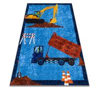 Alfombra lavable JUNIOR 51827.803 Excavador en especie para niños antideslizante - azul 200x290 cm