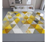Alfombra Lavable Lavadora 60 x 110 cm, Salón Dormitorio Antideslizante Estampados Abstracto Moderno Geométrico Antiguo - Amarillo Alfombra de Franela Suave para Pasillo de Entrada