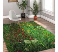 Alfombra Lavable máquina 180x300 Alfombra Antideslizante Pelo bajo | Alfombra ligera plegable salón dormitorios comedores campos girasoles alfombras suelo granja