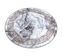 Alfombra lavable MIRO 51199.805 circulo Mármol griego antideslizante - gris / dorado circulo 200 cm