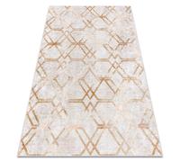 Alfombra lavable MIRO 51805.804 Geométrico enjerado antideslizante - oro 120x170 cm
