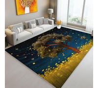 Alfombra Lavable para Sala De Estar Pelo Corto 120 x 170 cm para Dormitorio 3D Árbol Cielo Estrellado Luciérnagas Alfombra Suave para Piso para Habitación Infantil Impresa para Interiores Vistoso
