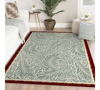 Alfombra lavable patrón plantas arte clásico único tapete grandes suaves salón felpudo plantas verdes salvia patrón hojas hojas dormitorio comedor esterilla antideslizante fina alfombrilla 160x230cm