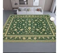 Alfombra Lavable Verde Oscuro, Hermosas Flores Hojas Pelo Corto Suave Franela Alfombras de Área 60 x 110 cm - Antideslizante Alfombra para Habitación Infantil de Interior Sala de Estar