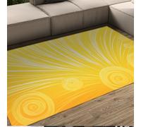 Alfombra Lavable Zona Solar 200x300 Alfombra Amarilla Bohemia ombré Alfombra Dormitorio Modern Abstracto Mediados Siglo alfombras Antideslizantes Pelo bajo salón Juegos decoración mesilla Noche