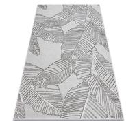 Alfombra LIRA E1482 Hojas estructural moderna glamour - gris 120x170 cm