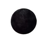 Alfombra lisa lavable de pelo alto en negro fox, 120ø cm - atticgo