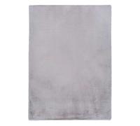 Alfombra lisa lavable de pelo alto en plata fox, 160x230 cm - atticgo