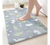 Alfombra Luminosa para Baño, Habitación 50x80cm Diseño de Dino Base Antideslizante - Alfombra Multiuso Brilla en la Oscuridad