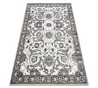 Alfombra MATEO 8037/944 Moderna marco flores - estructural gris / beige 80x150 cm