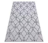 Alfombra MEFE moderna 8504 Conducción flores - Structural dos niveles de vellón gris oscuro 80x150 cm