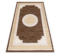 Alfombra MEFE moderna 9096 Marco llave griega - Structural dos niveles de vellón beige / marrón 160x220 cm