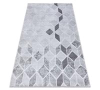 Alfombra MEFE moderna B400 Cubo geométrico 3D - Structural dos niveles de vellón gris 280x370 cm