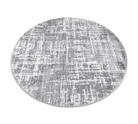 Alfombra MEFE moderna Circulo 8722 Líneas vintage - Structural dos niveles de vellón gris / blanco circulo 100 cm