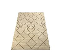 Alfombra microfibra (180x120 cm) natural líneas rombos