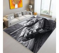 Alfombra militar realista antideslizante lavable gris para sala de estar, dormitorio, pasillo, 160 x 230 cm, perfecta para decoración del hogar y habitaciones infantiles