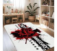 Alfombra militar vintage con diseño de estrellas de pistola para aniversario, color rojo, antideslizante, alfombra rectangular para sala de estar, dormitorio, pasillo, escritorio, oficina, decoración