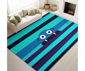 Alfombra minimalista de dibujos animados 40 x 60 cm, decoración del interior, Rug divertido Pop Art Raye lindo monstruo para sala de estar, dormitorio alfombra lavable y antideslizante