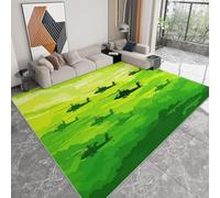 Alfombra Moderna 120 x 170 cm Lavable a Máquina, Alfombra de Pelo Corto Antideslizante Verde - Moqueta Resistente Camuflaje Militar Guerra Helicóptero para Salón Dormitorio Comedor Sala de Juegos