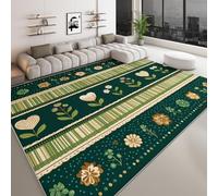 Alfombra Moderna 140 x 200 cm Lavable a Máquina, Alfombra de Pelo Corto Antideslizante Rústico Vintage - Moqueta Resistente Plantas Flores Rayas Corazones para Salón Dormitorio Comedor Oficina