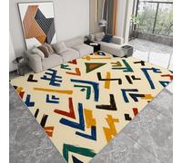 Alfombra Moderna 80 x 150 cm Lavable a Máquina, Alfombra de Pelo Corto Antideslizante Estilo Tribal Vintage - Moqueta Resistente África Geométrico Rayas para Salón Dormitorio Comedor Oficina