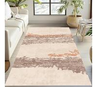 Alfombra moderna abstracta beige naranja para entrada de interior, para dormitorio, pasillo, cocina, 80 x 150 cm, elegante decoración del hogar, alfombra suave para zonas de alto tráfico