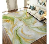 Alfombra moderna abstracta de 120 x 170 cm, lavable, antideslizante, con ondas degradadas de arena movediza, resistente a las manchas, para sala de estar, dormitorio, cocina, pasillo