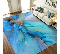 Alfombra moderna abstracta de 140 x 200 cm, lavable, antideslizante, textura de mármol, arena movediza, resistente a las manchas, para salón, dormitorio, cocina, pasillo