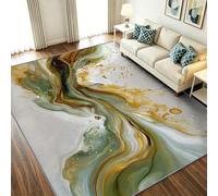 Alfombra moderna abstracta de 60 x 90 cm, lavable, antideslizante, alfombra pequeña, con ondas, arena movediza, lunares, resistente a las manchas, para dormitorio, cocina, pasillo