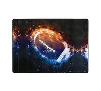Alfombra moderna con estampado de fútbol americano Galaxy Space de 80 x 58 pulgadas, alfombra suave para sala de estar, oficina, mesa de café, balcón, resistente al desgaste