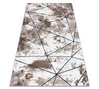 Alfombra moderna COZY Polygons geométrico triangulos - Structural dos niveles de vellón marrón 120x170 cm