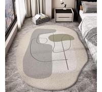 Alfombra moderna de estilo crema for interiores con forma extraña, for dormitorio, entrada, dormitorio familiar, alfombra lavable de lana suave debajo de la mesa de centro del comedor(I,160*230CM)