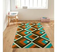 Alfombra moderna de felpa suave y contemporánea de franela para sala de estar, dormitorio y habitación de los niños, diseño Art Déco, 120 x 180 cm, súper suave y acogedora