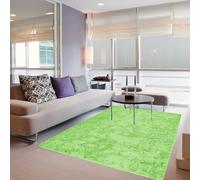 Alfombra moderna de pelo corto de 120 x 160 cm, lavable, de pelo sintético, con parte trasera antideslizante, ideal para sala de estar, decoración del hogar, color verde, lavable a máquina hasta 40 °C