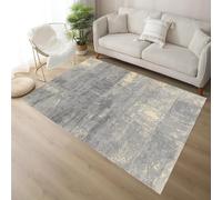 Alfombra moderna de pelo corto de 150 x 240 cm, color amarillo y gris, crema, azul, diseño contemporáneo para sala de estar y dormitorio, accesorios elegantes para el hogar