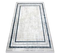 Alfombra moderna DUKE 51523 crema / azul - Estructura estructurada muy suave flecos 240x330 cm