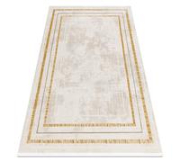 Alfombra moderna DUKE 51523 crema / dorado - Estructura estructurada muy suave flecos 120x170 cm