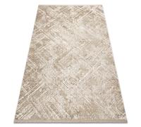 Alfombra moderna DUKE 51541 beige - Geométrico estructurada muy suave flecos 160x220 cm
