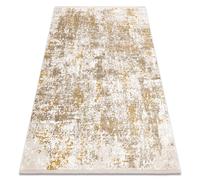 Alfombra moderna DUKE 51546 beige / dorado - Vintage estructurada muy suave flecos 200x290 cm