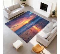 Alfombra moderna marina para sala de estar, 40 x 60 cm, alfombra para dormitorio, no desprende pelusa, alfombra lavable, alfombra de ensueño fácil de limpiar para la entrada de gotas de lluvia mar