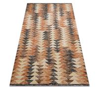 Alfombra moderna MUNDO D5781 triangulos 3D exterior naranja / beige 120x170 cm