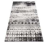 Alfombra moderna MUNDO E0592 étnico exterior beige / negro 80x150 cm