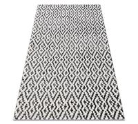 Alfombra moderna MUNDO E0621 geométrico exterior beige / negro 120x170 cm