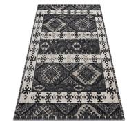 Alfombra moderna MUNDO E0651 étnico exterior beige / negro 180x270 cm