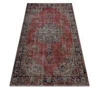 Alfombra moderna MUNDO E0691 ornamento vintage exterior rojo / beige 80x250 cm