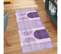 Alfombra moderna para cocina, antideslizante, color morado, 90 x 450 cm, decoración del hogar, antideslizante, lavable, para pasillo