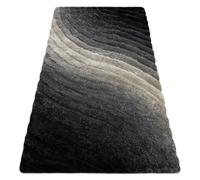 Alfombra moderno FLIM 006-B1 shaggy Olas - Structural gris 120x160 cm