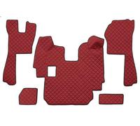 Pareja De Alfombrillas + Funda De Eco Cuero Roja Para Scania Serie R Hasta 2010