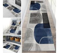 Alfombra, Moqueta, 100cm 1.5m 2m 250cm 3m 3.5m 4m 4.5m 5m 6m Non Slip Long Carpet, Washable Kitchen Runner Rugs for Bedroom Corridor Entryway, Blue Grey(60x100cm/2ftx3.3ft)