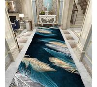 Alfombra, Moqueta, Contemporary - Extra Long Narrow Carpets, Washable Non Slip Backing Carpet Rug Floor Mat for Entryway Bedroom Living Room Laundry Room, Blue(80x250cm/2.6ftx8.2ft)